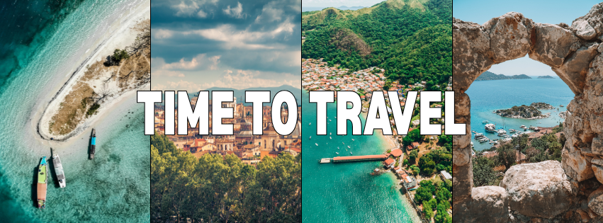 Teal Blue And Green Modern Travel Facebook Cover